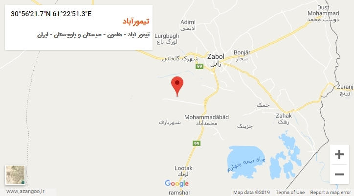 روستای تیمورآباد بر روی نقشه