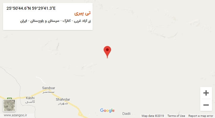 روستای تی پیری بر روی نقشه