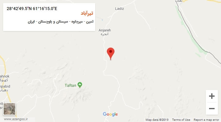 روستای تیرآباد بر روی نقشه