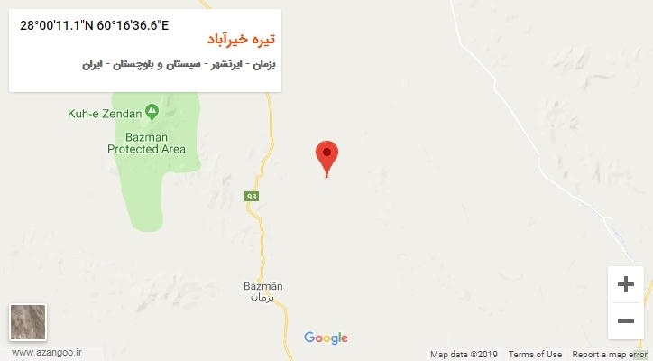 روستای تیره خیرآباد بر روی نقشه