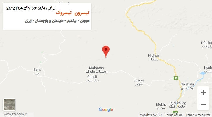 روستای تیسرون تیسروک بر روی نقشه