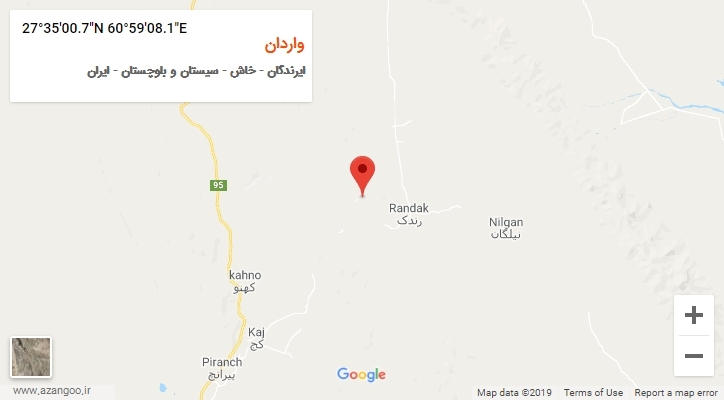 روستای واردان بر روی نقشه