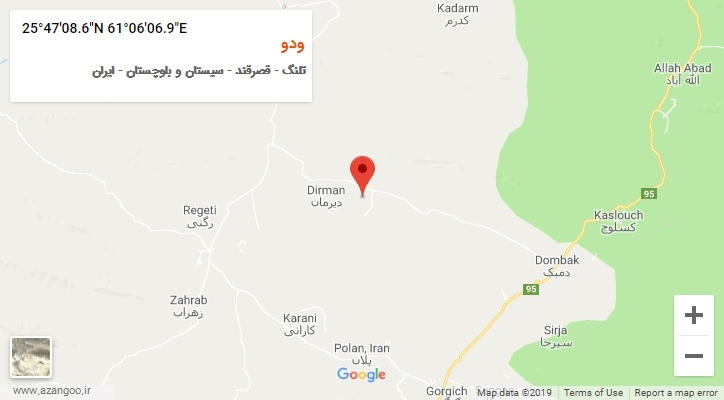 روستای ودو بر روی نقشه