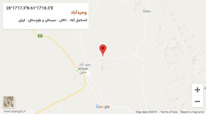 روستای وحیدآباد بر روی نقشه