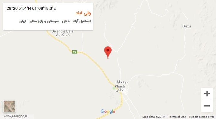 روستای ولی آباد بر روی نقشه