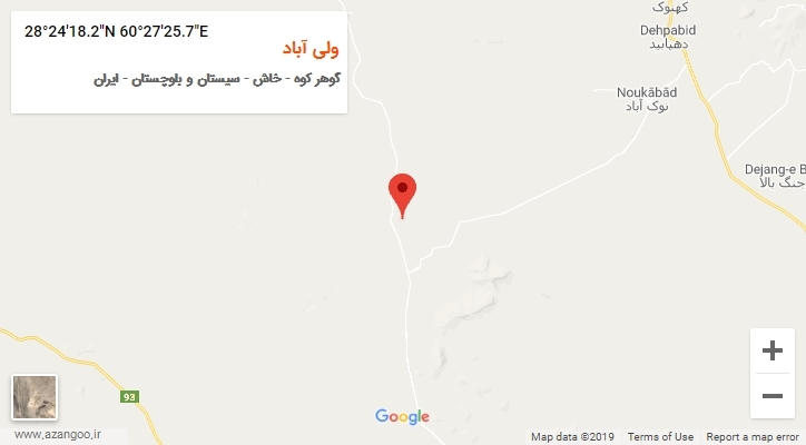 روستای ولی آباد بر روی نقشه