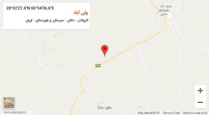 روستای ولی آباد بر روی نقشه