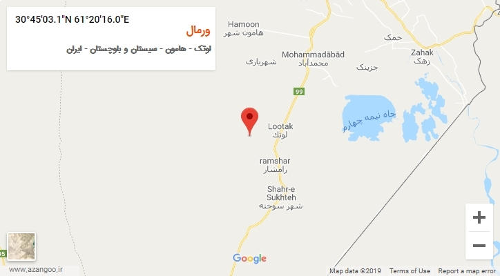 روستای ورمال بر روی نقشه