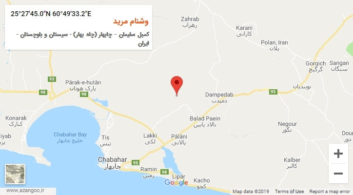 روستای وشنام مرید بر روی نقشه