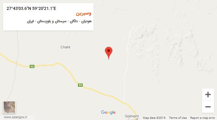 روستای وسیرین بر روی نقشه