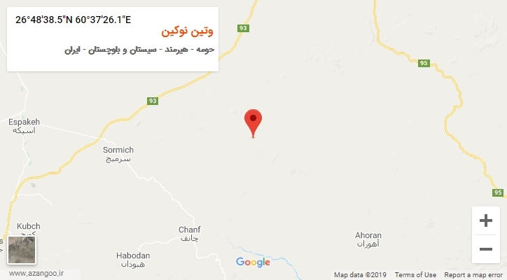 روستای وتین نوکین بر روی نقشه