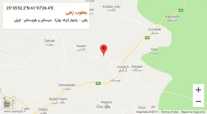 روستای یعقوب زهی بر روی نقشه