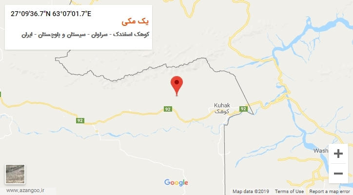 روستای یک مکی بر روی نقشه