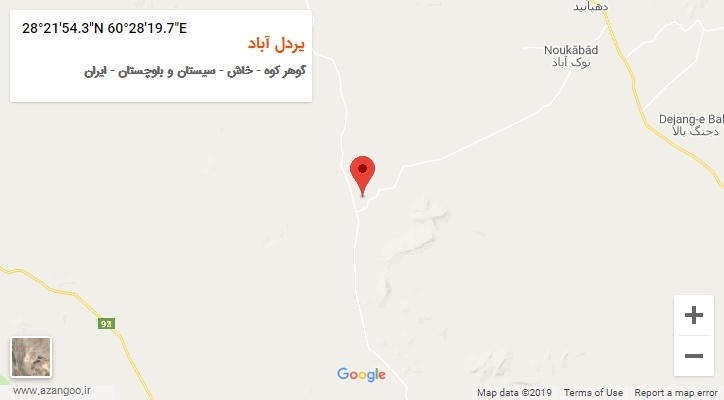 روستای یردل آباد بر روی نقشه