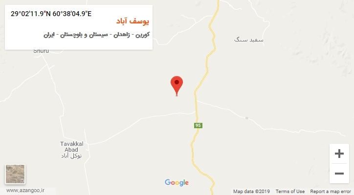 روستای یوسف آباد بر روی نقشه
