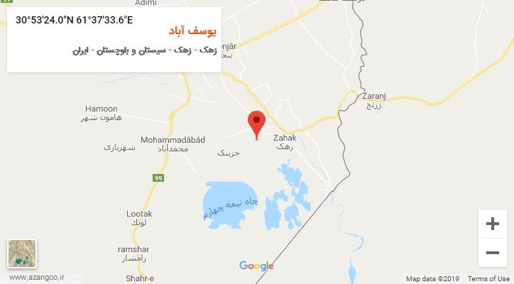 روستای یوسف آباد بر روی نقشه