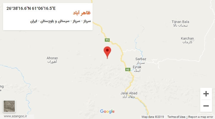 روستای ظاهر آباد بر روی نقشه