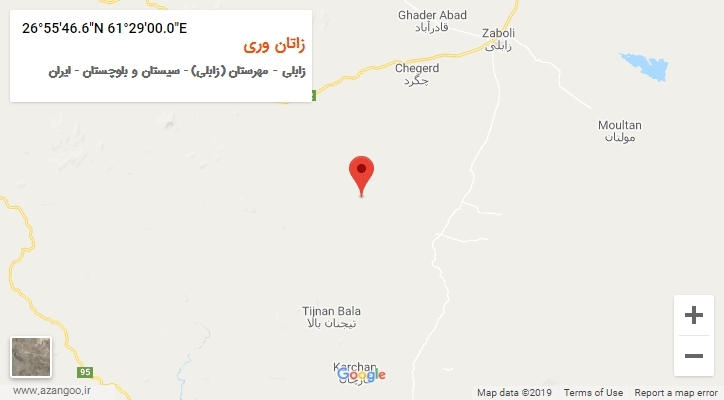 روستای زاتان وری بر روی نقشه