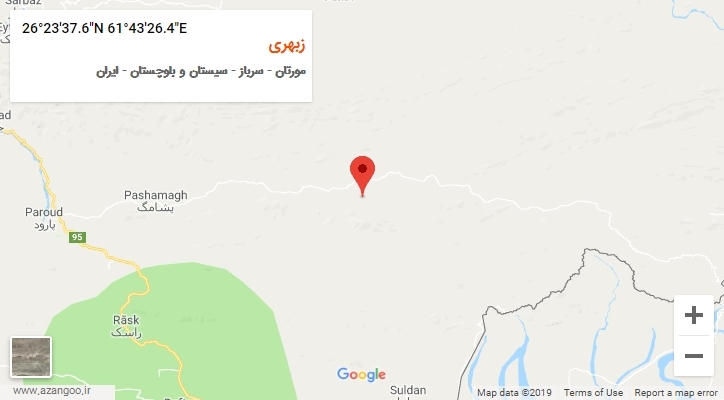 روستای زبهری بر روی نقشه