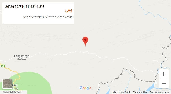 روستای زهی بر روی نقشه