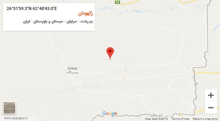 روستای زکهودان بر روی نقشه