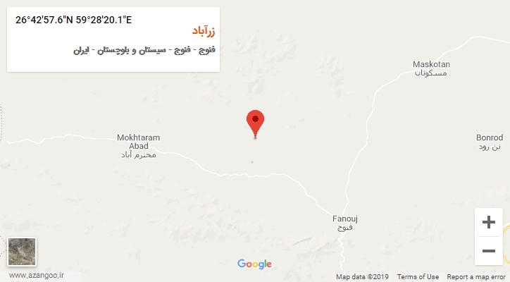 روستای زرآباد بر روی نقشه