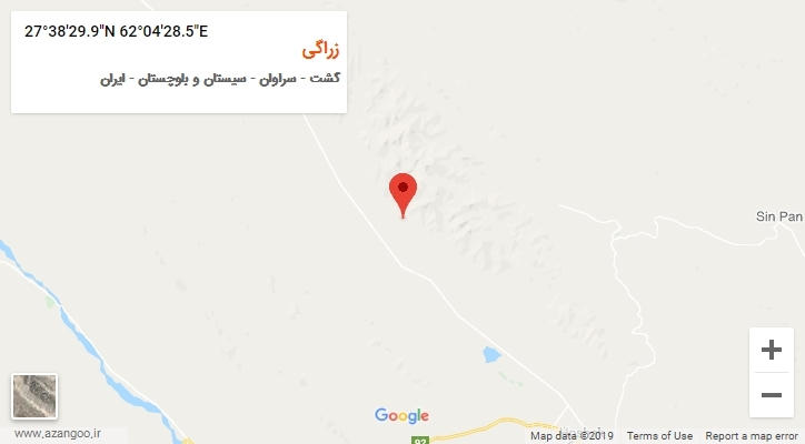 روستای زراگی بر روی نقشه
