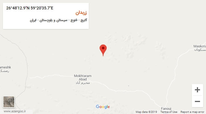 روستای زربدان بر روی نقشه