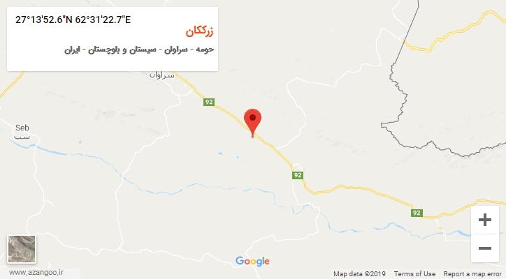 روستای زرککان بر روی نقشه