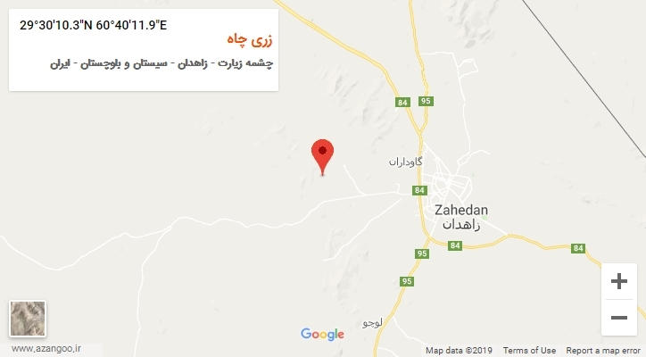 روستای زری چاه بر روی نقشه