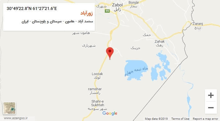روستای زورآباد بر روی نقشه