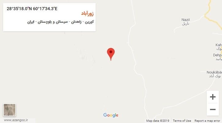 روستای زورآباد بر روی نقشه