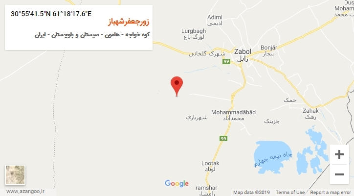 روستای زورجعفرشهباز بر روی نقشه