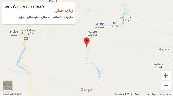 روستای زیارت جنگل بر روی نقشه