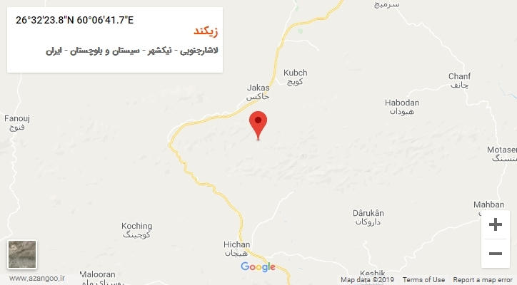 روستای زیکند بر روی نقشه