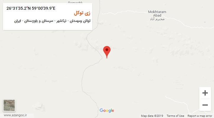 روستای زی توکل بر روی نقشه