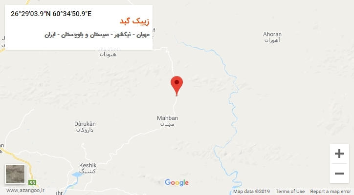روستای زییک گبد بر روی نقشه