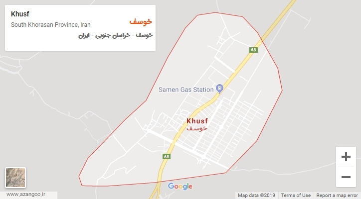 شهر خوسف بر روی نقشه