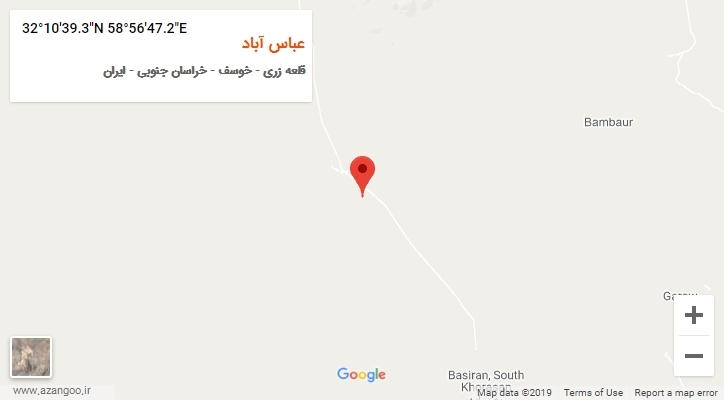 روستای عباس آباد بر روی نقشه