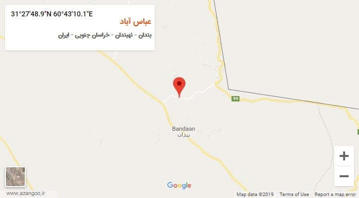 روستای عباس آباد بر روی نقشه