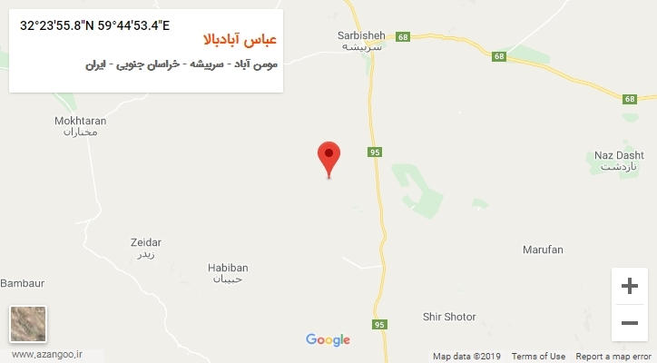 روستای عباس آبادبالا بر روی نقشه