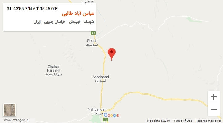 روستای عباس آباد طالبی بر روی نقشه
