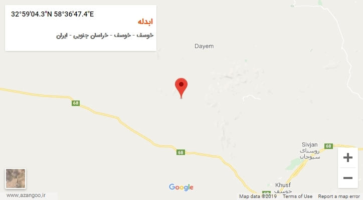 روستای ابدله بر روی نقشه
