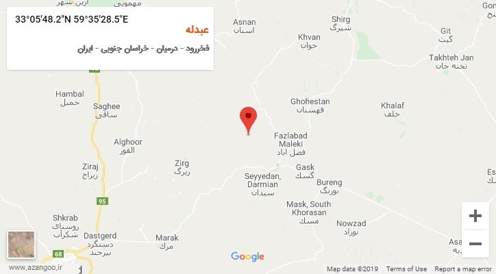 روستای عبدله بر روی نقشه