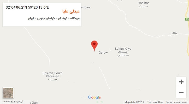 روستای عبدلی علیا بر روی نقشه