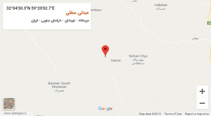 روستای عبدلی سفلی بر روی نقشه