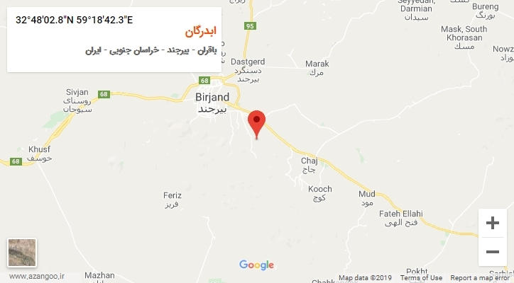 روستای ابدرگان بر روی نقشه