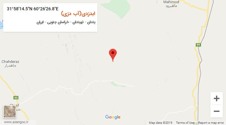 روستای ابدزدی(آب دزی) بر روی نقشه