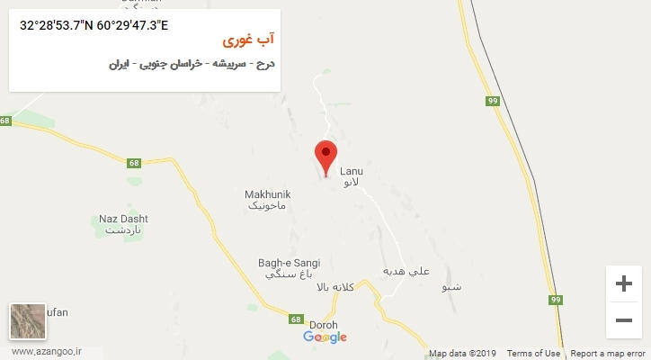 روستای آب غوری بر روی نقشه