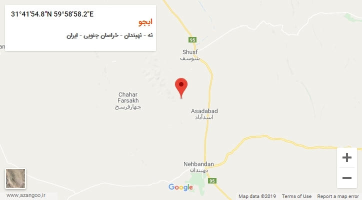 روستای ابجو بر روی نقشه